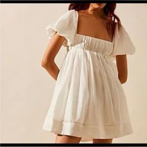 Free People Free-est Marina Tie Back Cotton Crinkle Baby Doll Dress